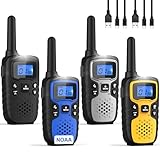 Wishouse Walkie Talkies for Adults Long Range-Rechargeable 4 Pack 2 Way Radios, Hiking Accessories Camping Gear Xmas Birthday Gift for Kids Family with Lamp,SOS Siren,NOAA Weather Alert,Easy to Use