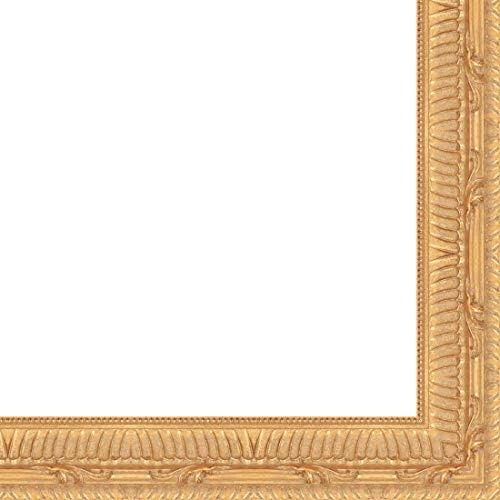 Picture Frame Moulding (Wood) 100ft Bundle - Ornate Gold Finish - 1.5" Width - 3/8" Rabbet Depth