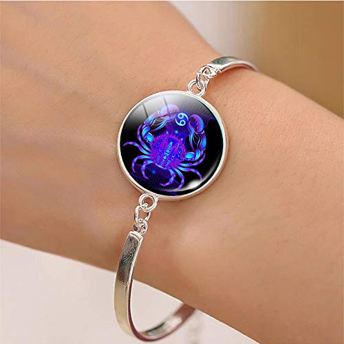 Preisvergleich Produktbild Sternbild ArmbandSterling Silber 925 Horoskop Sternzeichen Verstellbarer Schaft Armband Konstellation Edelstahl Armband Frauen Männer Krebs