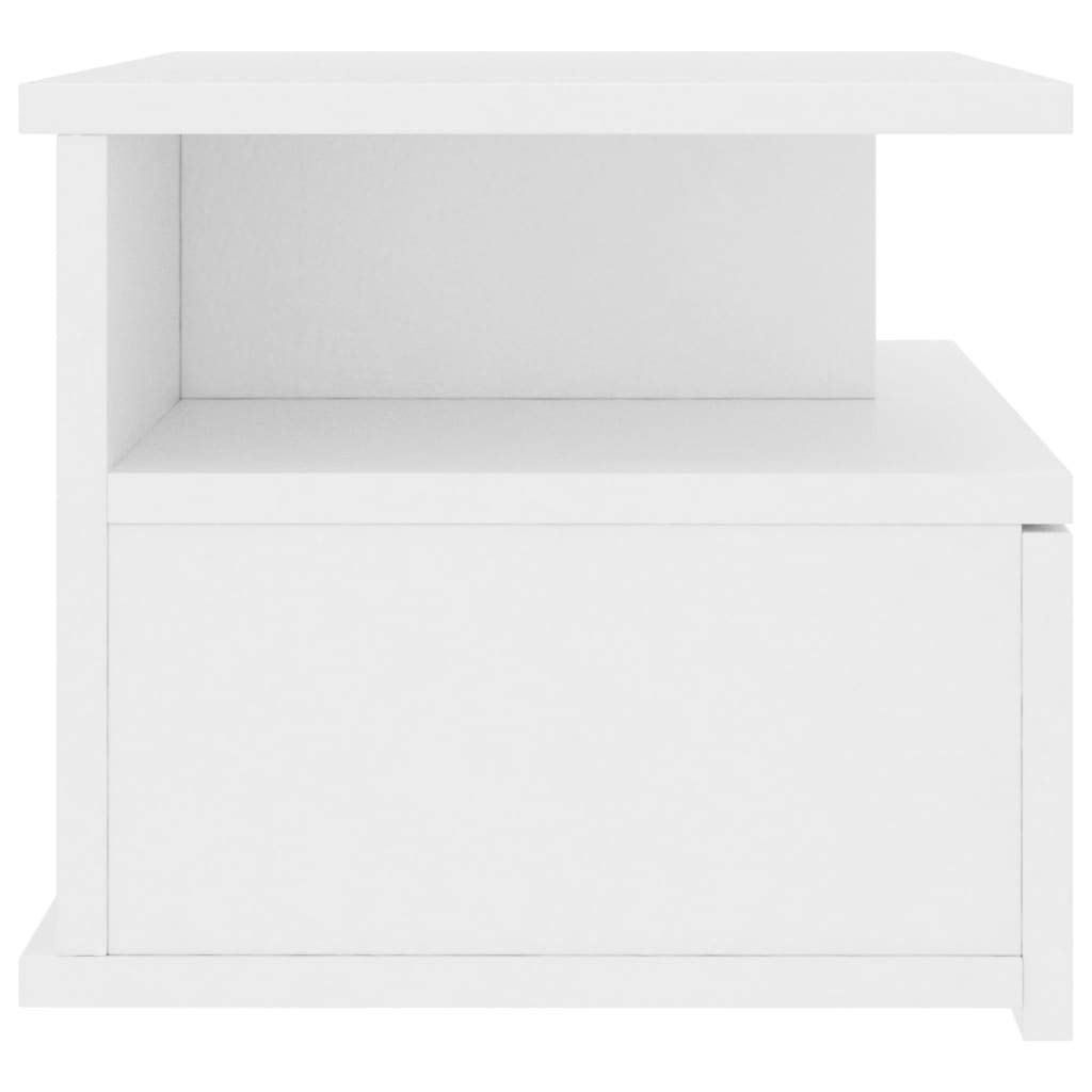 vidaXL 2X Nachttisch Hängend Schublade offene Fächer Nachtkommode Nachtschrank Nachtkonsole Wandboard Wandregal Weiß 40x31x27cm Holzwerkstoff