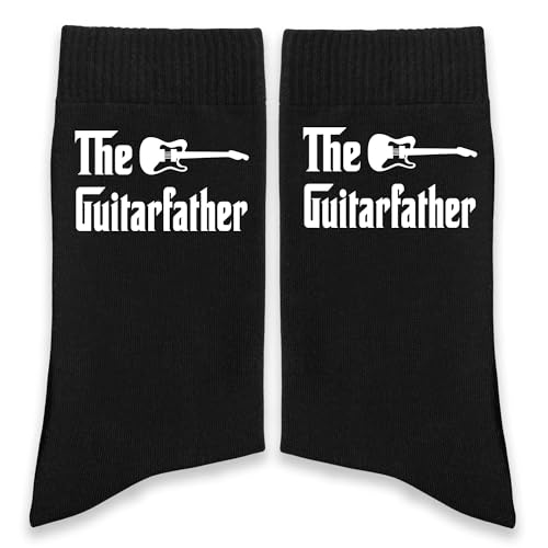AYQJCBGC Funny Dad Socks The Guitarfather Sign Crew Socks for Men Fathers Days Gifts Birthday Gifts for Men156