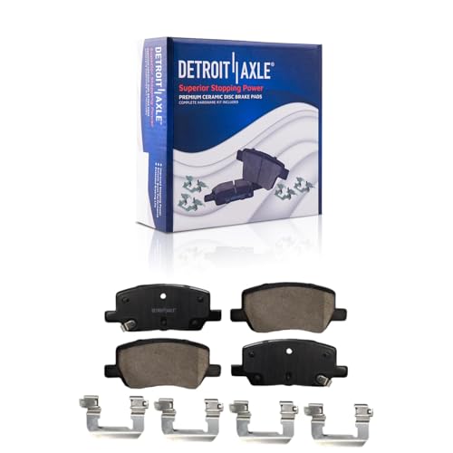 Image of Detroit Axle - Rear Brake Kit for 2017-2021 Tesla Model S Model X, Disc Brake Rotors 2018 2019 2020 Ceramic Brakes Pads with Hardware Replacement : 14.37 inch inch Rotors
