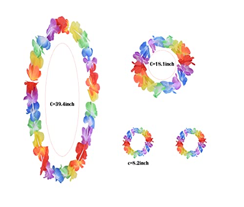 Set de 5 faldas hawaianas de pasto para niñas miniatura 3