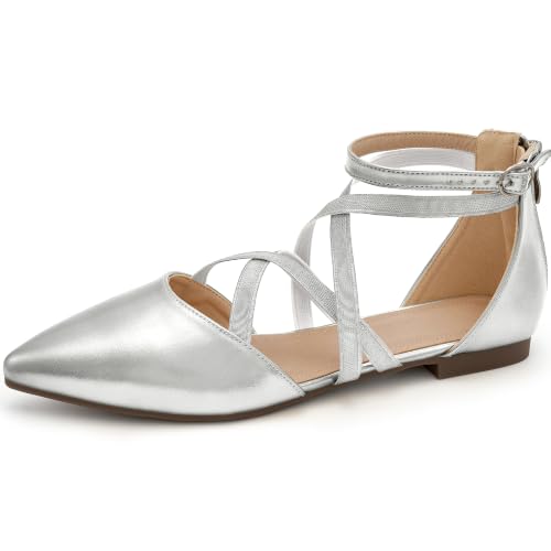 Image of Reimferce Womens Ballet Flats for Wedding: Comfortable Dress Work Flat for 2026 - Ladies Dressy Zipper Walking Shoes