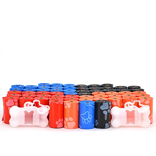 Image of Best Pet Supplies Dog Poop Bags, Rip-Resistant and Doggie Waste Bag Refills with d2w Controlled-Life Plastic Technology - Pack of 900, Mixed Colors (Scented)
