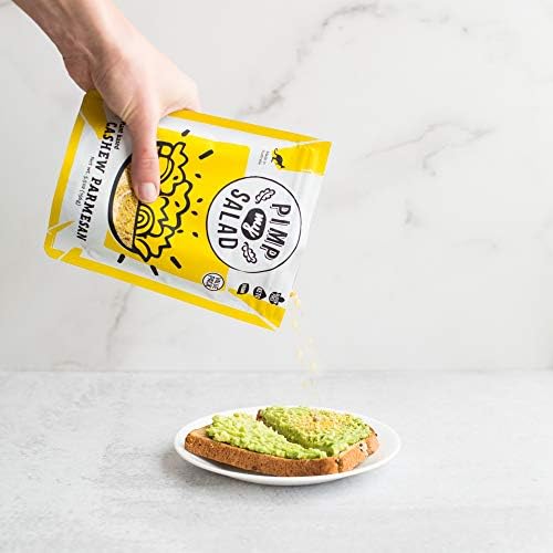 PIMP MY SALAD Cashew Parmesan Cheese | Keto Dairy Free Cashew Grated Cheese | Vegan Parmesan | Gluten Free Vegan Cheese | Plant Based Protein Cheese Alternative | Low Carb