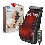 COMFIER Back Massager for Pain Relief with Heat,Shiatsu Neck & Lower Back Massager with Adjustable Flap,3 Intensity & Vibration Modes,Deep Tissue Massage Pillow for Office Chair,Home Relaxation Gifts