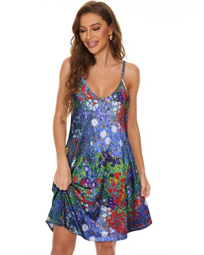 Image of JOELLYUS Womens Spaghetti Strap Dress Summer Dresses Beach Cover Ups Casual Sundresses with Pockets 2026