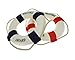Bilipala 2PCS Welcome Cloth Decorative Life Ring, Buoy Home Wall Nautical Decor, Red&Blue