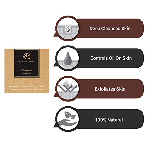 The Man Company De Tan Charcoal Bathing Soap Bars (Pack of 4) with Chaar-Cool | Removes Blackheads, Treats Acne | Deep Cleanses Skin, Anti Pollution | Prevents Dryness - (125gm*4) - Image 6