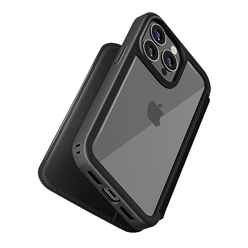Premium Style iPhone15ProMax �Ή� �K���X�t���b�v�P�[�X �u���b�N PG-23DGF01BK