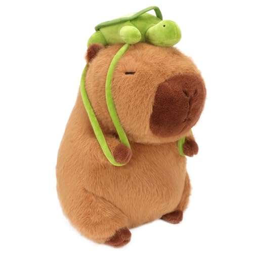CHDBLOCK Capybara Plush Toy - 13 Inch Cute Capybara Stuffed Animal with Turtle Backpack, Kawaii Capibara Plushie for Kids and Adults by CHDBLOCK - Used condition - US$18.74