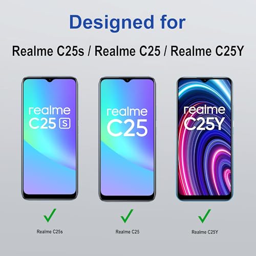 Image of ZAP CASE HD Plus Tempered Glass Screen Protector Compatible For Realme C25s (Black) Edge To Edge Coverage With Easy Installation Kit