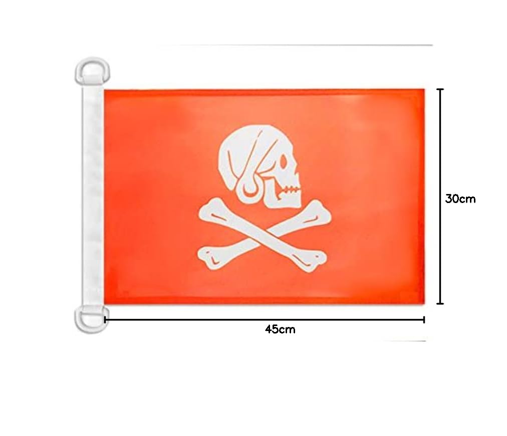 AZ FLAG Drapeau Pirate Île Au Trésor – 45x30 Cm – Pavillon Nautique Corsaire En Maille Bloquée Avec Anneaux – Résistant Vent & Eau Pour Bateau
