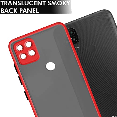 Image of TheGiftKart Translucent Back Case Cover for Mi Redmi 9 /9 Activ /Poco C31 | Smoked Matte Back | 360 Degree Protection | Hard Back Case Cover for Redmi 9 /9 Activ /Poco C31 (PC & TPU, Red Bumper)
