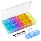 Billybath Pilulier 7 Jours, Semainier Petit Matin Midi Soir, Pilulier Portable Avec Trois Grands Compartiments Séparés Pour Médicaments, Vitamines, Comprimés De Calcium, Etc.