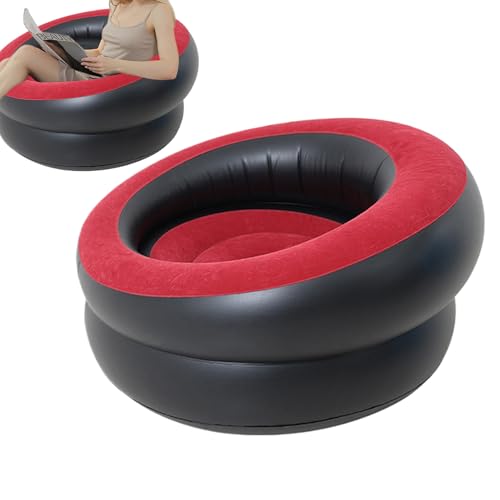Silla hinchable – Sofá hinchable | Sofá hinchable | Sofá | Muebles de exterior portátil de tela flocada para jardín, patio, camping, interior, cine, dormitorios, sala de estar o dormitorio