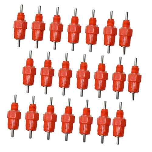 BESPORTBLE 22 Piezas Bebedero De Pollo Exterior Tazas De Agua De Pollo Juguete Bebederos para Pájaros Jaula Alimentador De De Corral Agua De Pollo Automática Gallina Rojo El Plastico