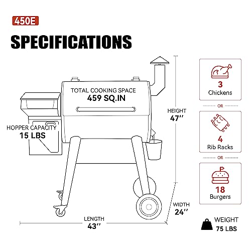 Z GRILLS Wood Pellet Grill Smoker for Outdoor Smoking, with PID 2.0 Controller, Meat Probes, Rain Cover, 450E - Thumbnail 3