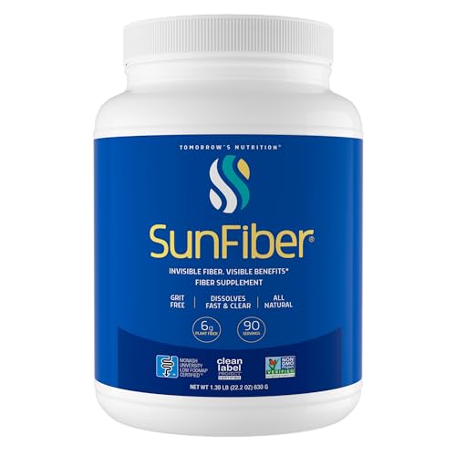 Tomorrows Nutrition Sunfiber Prebiotic Fiber Supplement for Digestive Health GLP-1 Friendly Low FODMAP Gluten-Free Unflavored 90 Servings