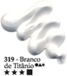 Tinta a Óleo Para Telas, Acrilex, Branco de Titânio, 20 ml