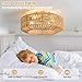 Boho Ceiling Fan with Light and Remote,Rattan Fandelier Ceiling Fan with Light Flush Mount Woven Farmhouse Caged Ceiling Fans for Bedroom Living Room Kitchen(Enclosed 6 Speeds)