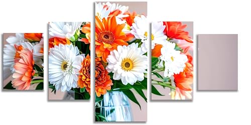 Mefooge 5D Diamond Painting Fleur - Finis les Murs Vides, Sublimez votre Salon en 150x75cm