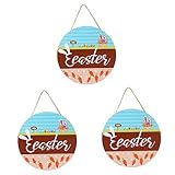 Decorazioni pasquali per interni: cartelli decorativi appesi a pasqua con elementi come uova di coniglio di carota, puoi facilmente appendere al muro o alla porta per celebrare la pasqua, un'atmosfera divertente e festosa per la tua festa di pasqua primaverile.