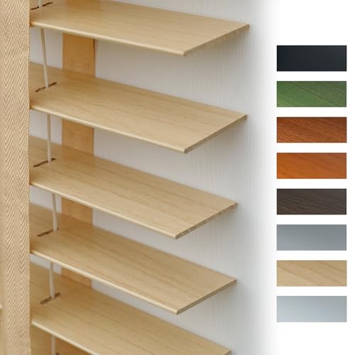 Genérico Persiana Veneciana de Madera, Persianas Horizontales Lamas 50mm, Cortinas Venecianas De Privacidad, 25/30/35/45/60/80/100/130/160cm Estores De Parasol para Cocina/Oficina/baño(Raw Wood)