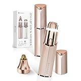 フェイスシェーバー レディース 女性用 顔用 電動シェーバー 産毛 眉毛 口周り 2in1 替刃水洗い可 USB充電/電池式 コンパクト 肌に優しい RENAGE (ローズゴールド, 電池式)