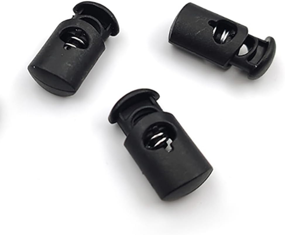 DOITOOL Single Hole Spring Cord Locks 50 Pcs Rope Buckles for Drawstrings Shoe Lace Tie Locks Bags Clothing Fasteners for Outdoor Travel Use