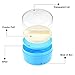 1PCS Blue Empty Body Talcum Powder Container Dispenser Case Jar with Sifter and Powder Puffs Make Up Loose Powder Box Holder fo Home and Travel Use