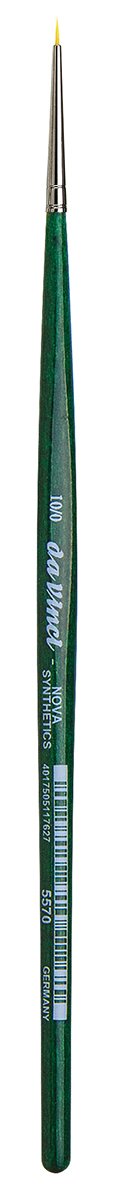 da Vinci Watercolor Series 5570 CosmoTop Nova Paint Brush, Round Synthetic with Short Green Handle, Size 10/0