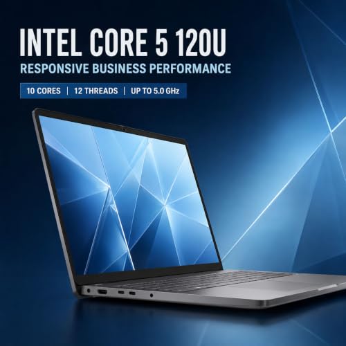 Image of Dell Pro 16 Business Laptop, 16 inch 2K IPS Anti-Glare Display, Intel Core 5 120U 10-Core, 16GB DDR5 RAM, 1TB PCIe NVMe SSD, Backlit Keyboard, Numeric Keypad, Thunderbolt 4, Wi-Fi 6E, Windows 11 Pro