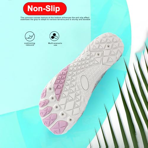 Image of Beach Water Shoes for Women Men Quick Dry Non-Slip Wide Toe Hike Barefoot Footwear for Beach Pool Aqua Swim Surf Walk
