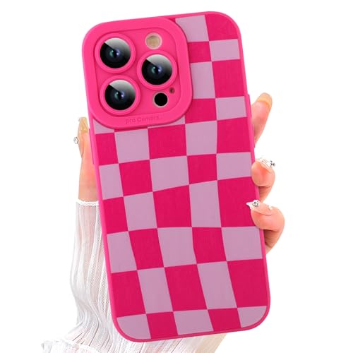 Image of ZIYE for iPhone 13 Pro Case Hot Pink Flower Pattern Phone Case