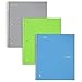 Five Star Spiral Notebook, 1 Subject, 100 Wide Ruled Sheets, Teal, Lime, Berry Pink/Purple, 3 PACK (73057)