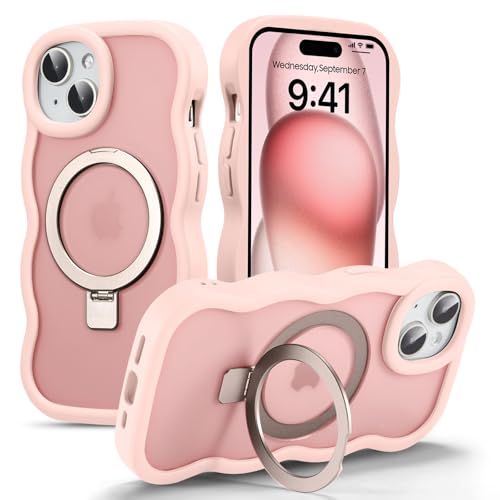 UEEBAI �Ή� iPhone 14 Plus/15 Plus �p�� �P�[�X ������ TPU �E�F�[�u�f�U�C�� �X�}�z�P�[�X ���� �l�C ������� �P�[�X Magsafe�Ή� ���c���� ���^ �y�� �}�O�l�b�g���� �g�^ �o���p�[ �X�}�z�P�[�X - �s��