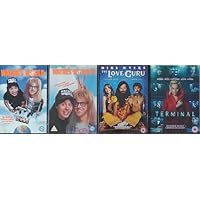 MIKE MYERS 1-4 COLLECTION 1. WAYNE'S WORLD / 2. WAYNE'S WORLD 2 / 3. A LOVE GURU / 4. TERMINAL = ULTIMATE 4x DVD UK SET