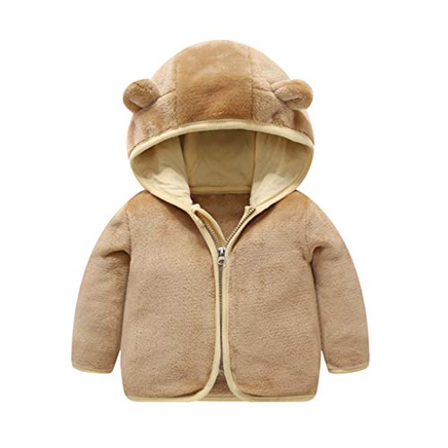 Printasaurus Girls Coat&Jacket 2-3 Years Toddler Kids Baby Gril Boy Cute Ear Zipper Solid Thick Hooded Coat Warm Outwear