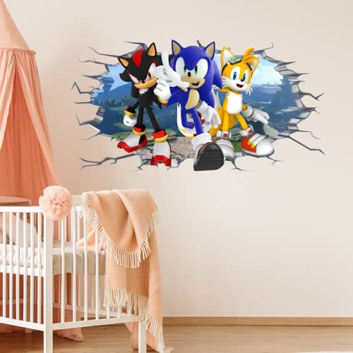 Sonic Wall Decals Realistic Self-Adhesive Vinyl Waterproof Wall Stickers For Kids Wall Art Decor For Classroom Living Room Nursery Bedroom（15.7"X31.5") #TOP3