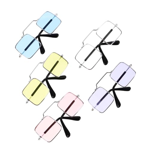 HOLIDYOYO Pet Sunglasses Dog Cat Uv Protection Funny Spoof Glasses 5pcs Set for Parties Random Color