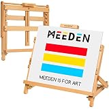 MEEDEN Tischplatte H-Frame Studio Staffelei, verstellbare Buche Kunst Handwerk Malerei Display Staffelei, tragbare Desktop Holz Staffelei Stand für Künstler, Anfänger &Studenten,hält Max Leinwand 21