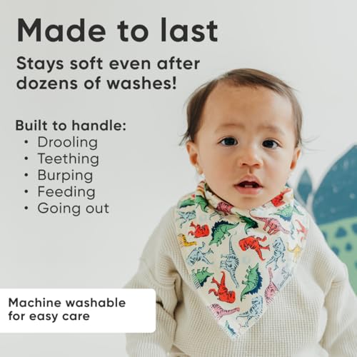 Copper Pearl Baby Bandana Bibs - 4 Pack Soft Cotton Bibs for Drooling & Teething, Absorbent, Adjustable Fit, Many Styles3