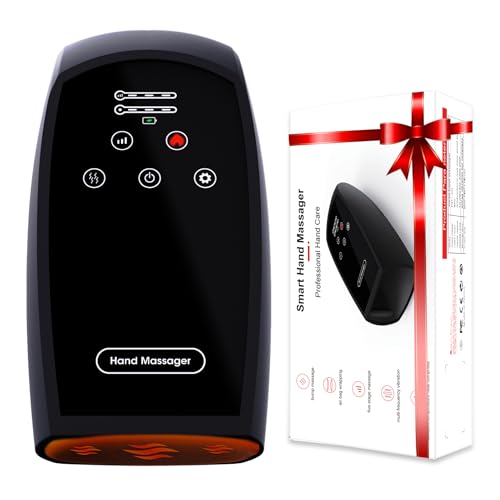 Hand Massager Machine for Arthritis and Carpal Tunnel Relief,Hand Therapy with Heat and Compression, Finger and Wrist Massager for Pain Relief