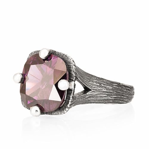 Bague bague améthyste femme le cadeau d'anniversaire idéal en argent