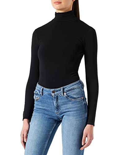 Luigi di Focenza Damen Rollkragen Langarmtop T- shirt, Femme -Noir - Noir (001) - 40 Cover