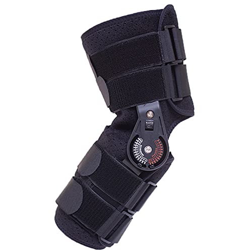 LoJax Rodillera Ajustable con fijación de articulación de Rodilla, Soporte con bisagras, inmovilizador para Lesiones de ACL, MCL y PCL, Rodilleras Protectoras estabilizadoras de ortesis