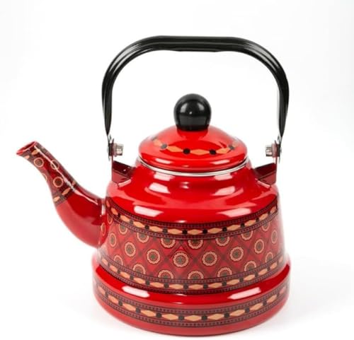 Zxyler ホーローケトル 大容量 軽量デザイン おしゃれかわいい外観 アウトドア・家庭両用 お茶・料理用調理器具 直火対応やかん