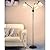 DLLT Modern Reading Floor Lamp,3-Light with Adjustable Flexible Gooseneck Tree Standing Lamp for Living Room, Bedroom, Study Room, Office -Black Metal White Shades, E26 Base